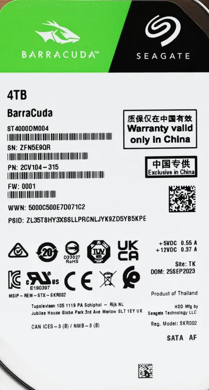 Жесткий диск Seagate SATA-III 4TB ST4000DM004 Desktop Barracuda 4KN (5400rpm) 256Mb 3.5"