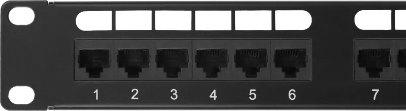 Патч-панель 19", кат. 5е, 1U, 24 порта UTP, с возможность установки заднего органайзера