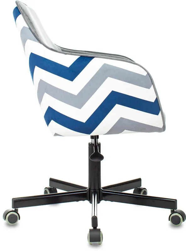 Кресло Бюрократ CH-380M серая жемчужина зигзаг крестов. металл черный