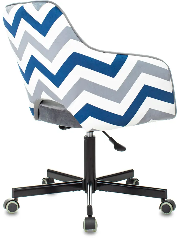 Кресло Бюрократ CH-380M серая жемчужина зигзаг крестов. металл черный