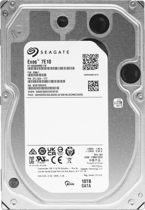 Жесткий диск Seagate SATA-III 10TB ST10000NM017B Server Exos 7E10 4KN (7200rpm) 256Mb 3.5"