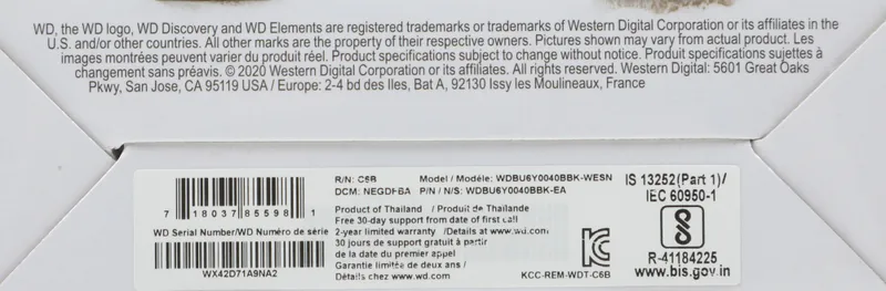 Жесткий диск WD USB3.0 4TB WDBU6Y0040BBK-WESN Elements Portable 2.5" черный