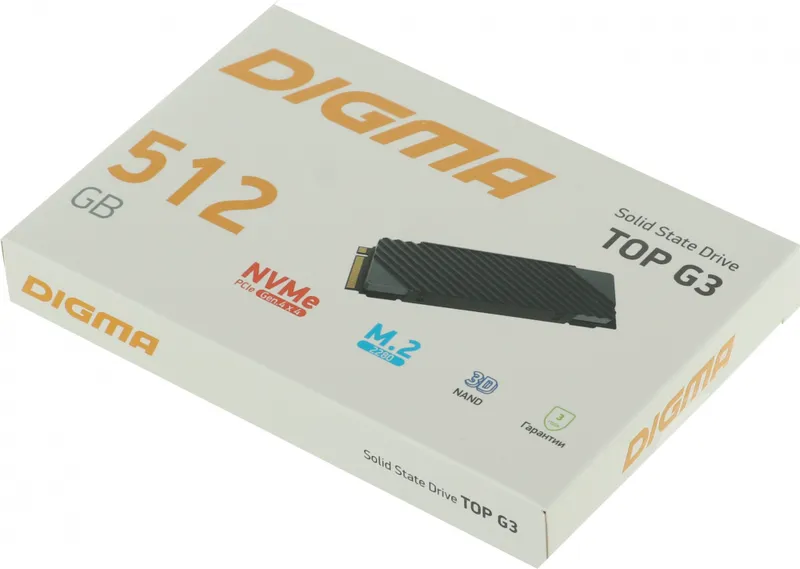 Накопитель SSD Digma PCIe 4.0 x4 512GB DGST4512GG33T Top G3 M.2 2280