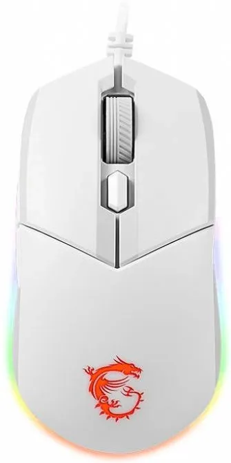 Gaming Mouse MSI Clutch GM11, Wired, DPI 5000, symmetrical design, RGB lighting, White