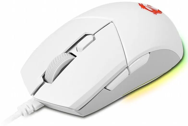 Gaming Mouse MSI Clutch GM11, Wired, DPI 5000, symmetrical design, RGB lighting, White
