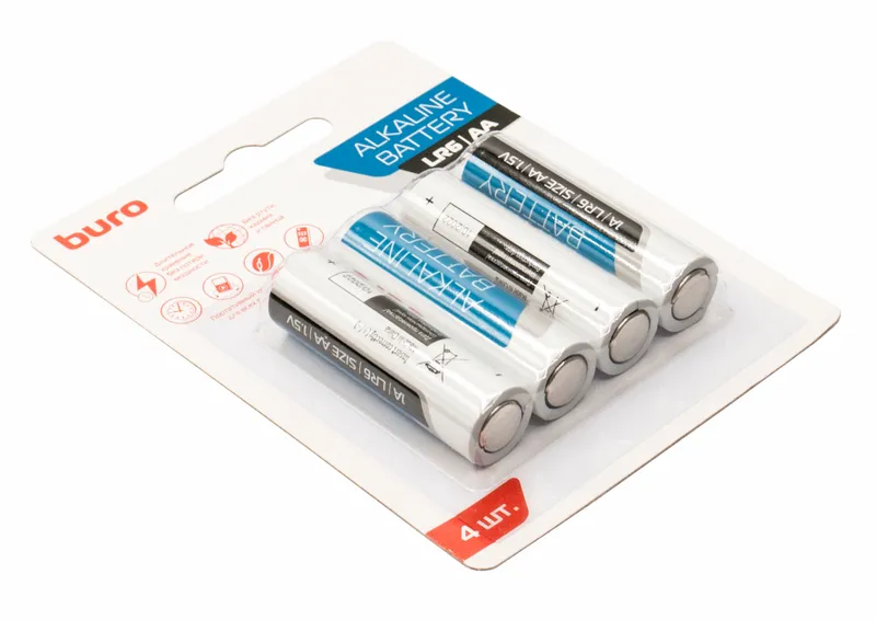 Батарея Buro Alkaline LR6 AA (4шт) блистер
