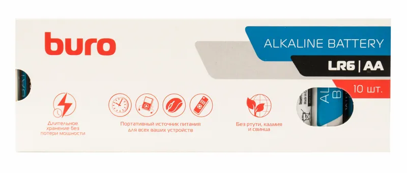 Батарея Buro Alkaline LR6 AA (10шт) коробка