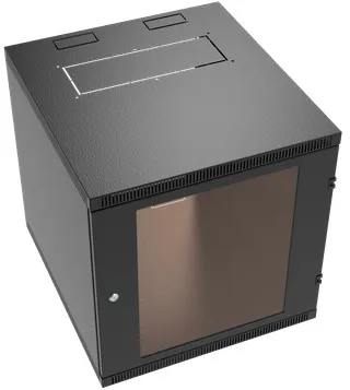 Шкаф коммутационный NT WALLBOX LIGHT 15-63 B (176977) настенный 15U 600x350мм пер.дв.стекл несъемн.бок.пан. направл.под закл.гайки 100кг черный 300мм 20кг 744мм IP20 сталь