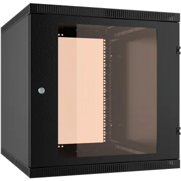 Шкаф коммутационный NT WALLBOX LIGHT 15-63 B (176977) настенный 15U 600x350мм пер.дв.стекл несъемн.бок.пан. направл.под закл.гайки 100кг черный 300мм 20кг 744мм IP20 сталь