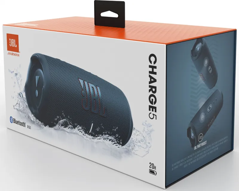 Колонка порт. JBL Charge 5 синий 40W 2.0 BT 15м 7500mAh (без.бат) (JBLCHARGE5BLU)