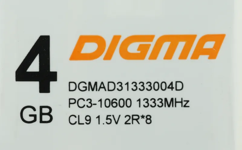 Память DDR3L 4GB 1333MHz Digma DGMAD31333004D RTL PC3-10600 CL9 DIMM 240-pin 1.35В dual rank Ret