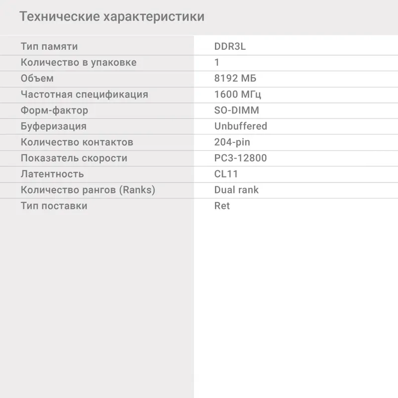 Память DDR3L 8Gb 1600MHz Digma DGMAS31600008D RTL PC3-12800 CL11 SO-DIMM 204-pin 1.35В dual rank Ret