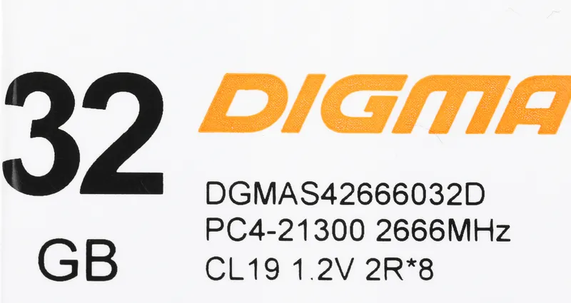 Память DDR4 32Gb 2666MHz Digma DGMAS42666032D RTL PC4-21300 CL19 SO-DIMM 260-pin 1.2В dual rank Ret