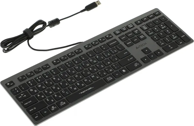 Клавиатура A4Tech Fstyler FX60H серый USB slim LED (FX60H GREY/WHITE)