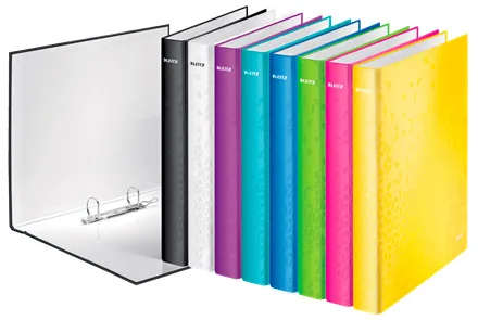 Папка на 2-х D-кольцах Leitz WOW 42410001 A4 Макси полипропилен кор.40мм белый перламутровый вмест.250лист.