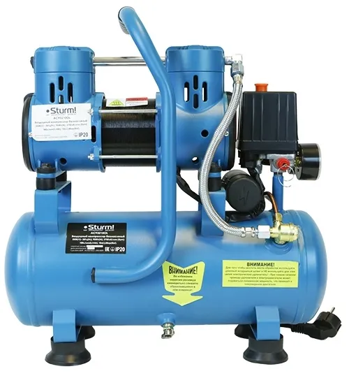Компрессор поршневой Sturm! AC93210OL безмасляный 180л/мин 10л 900Вт синий/черный
