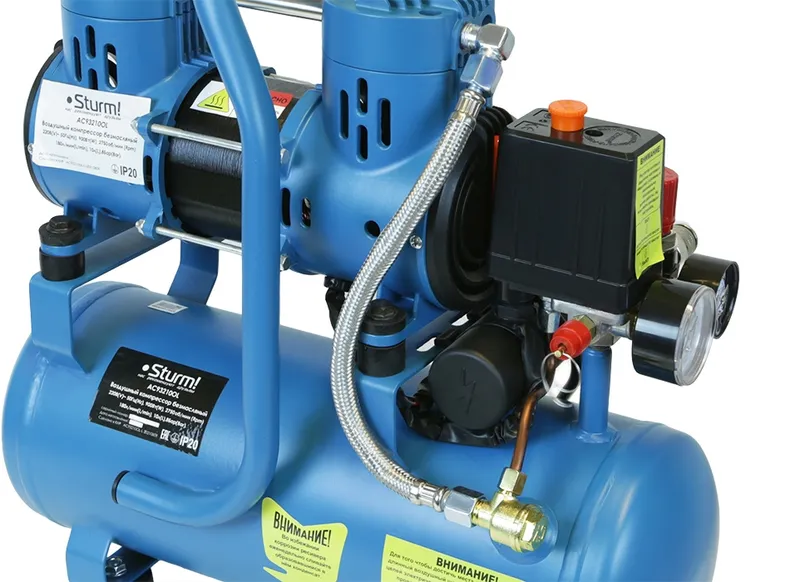 Компрессор поршневой Sturm! AC93210OL безмасляный 180л/мин 10л 900Вт синий/черный