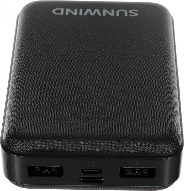 Мобильный аккумулятор SunWind SPB10A 10000mAh 10W 2A 2xUSB-A черный (SPB10A10PBK)
