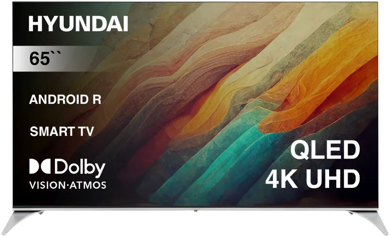 Телевизор QLED Hyundai 65" H-LED65QBU7500 Android TV Frameless черный 4K Ultra HD 60Hz DVB-T DVB-T2 DVB-C DVB-S DVB-S2 USB WiFi Smart TV