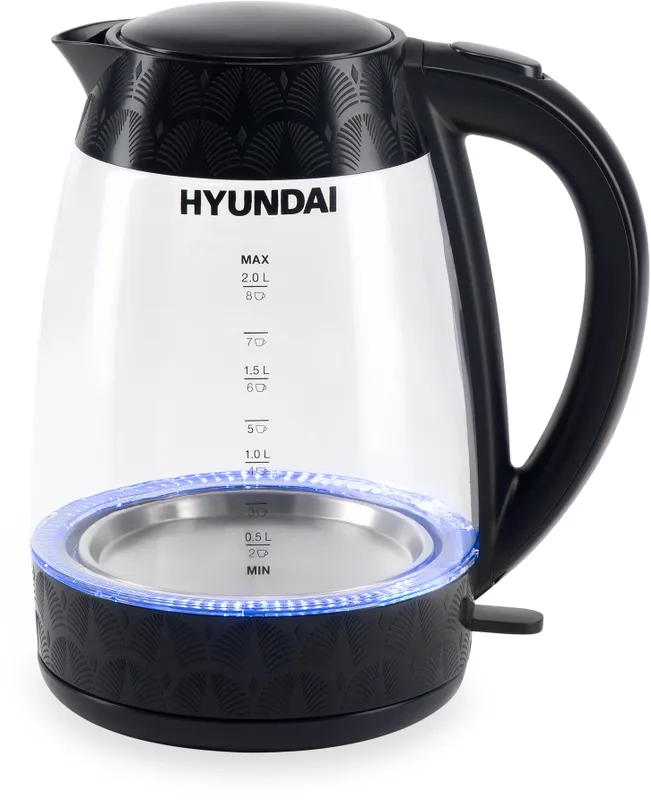 Чайник электрический Hyundai HYK-G4505 2л. 2200Вт черный (корпус: стекло)