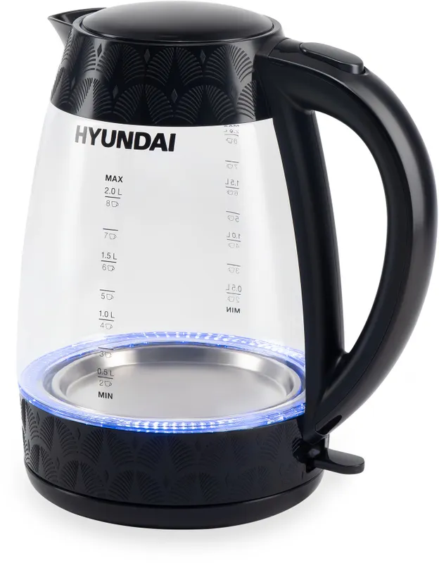 Чайник электрический Hyundai HYK-G4505 2л. 2200Вт черный (корпус: стекло)