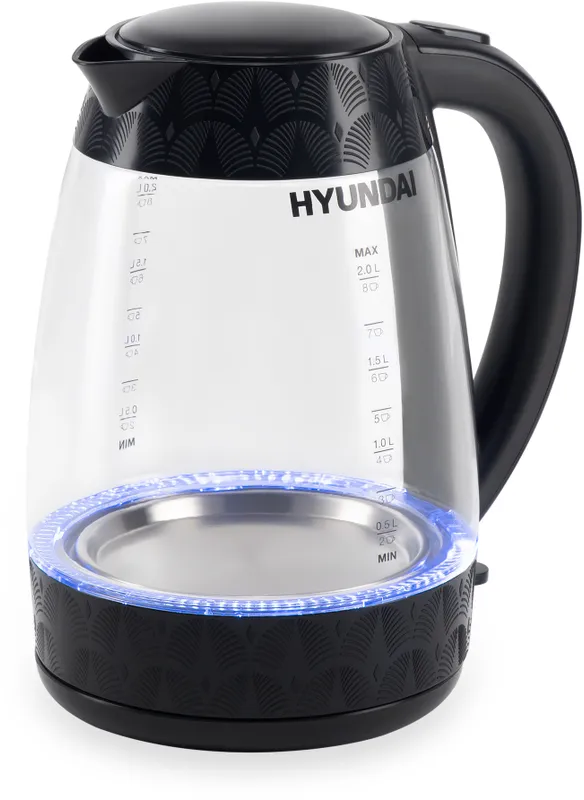 Чайник электрический Hyundai HYK-G4505 2л. 2200Вт черный (корпус: стекло)