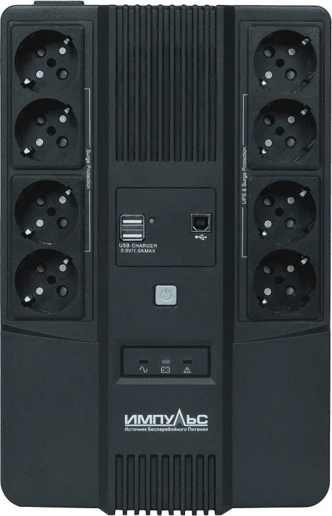 Источник бесперебойного питания Импульс Мастер 800 480Вт 800ВА черный