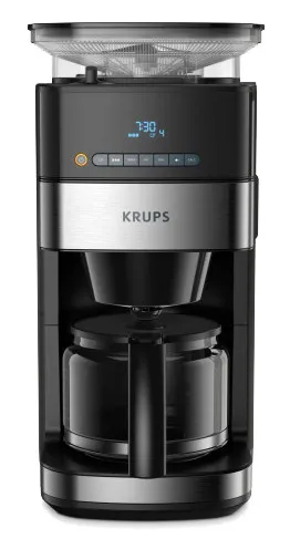 Кофеварка капельная Krups Grind Aroma KM832810 1000Вт черный/серебристый