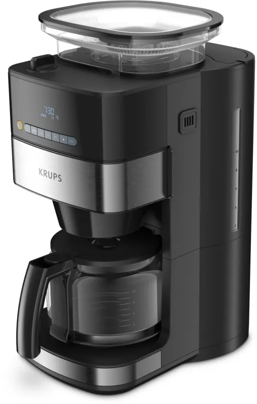Кофеварка капельная Krups Grind Aroma KM832810 1000Вт черный/серебристый