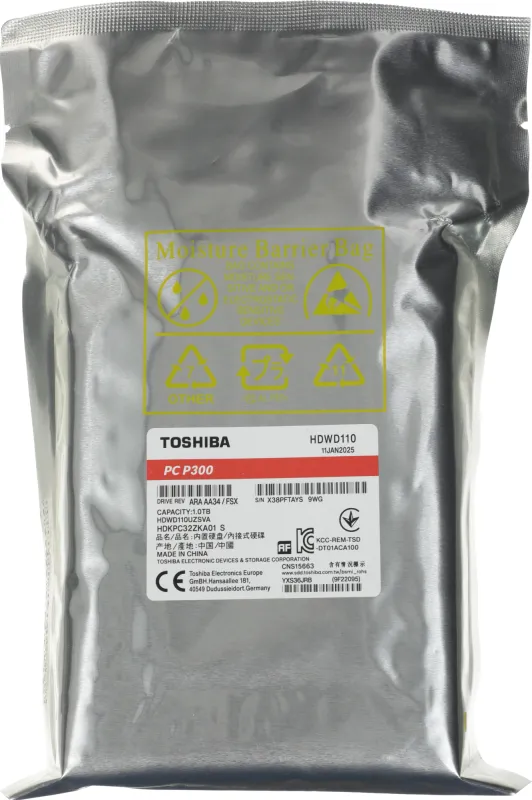 Жесткий диск Toshiba SATA-III 1TB HDWD110UZSVA Desktop P300 4KN (7200rpm) 64Mb 3.5"