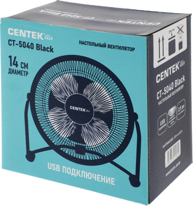 Вентилятор настольный Centek CT-5040 2.5Вт скоростей:1 черный