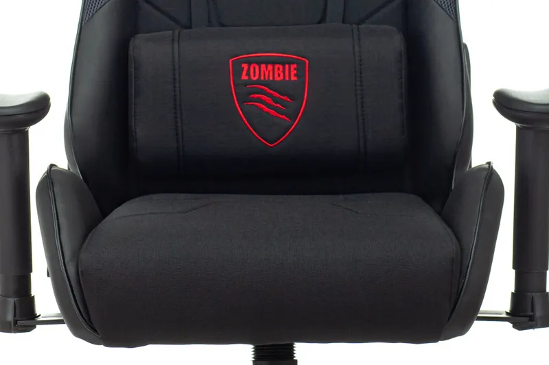 Кресло игровое Zombie Thunder 1 черный/карбон ткань/эко.кожа с подголов. крестов. пластик