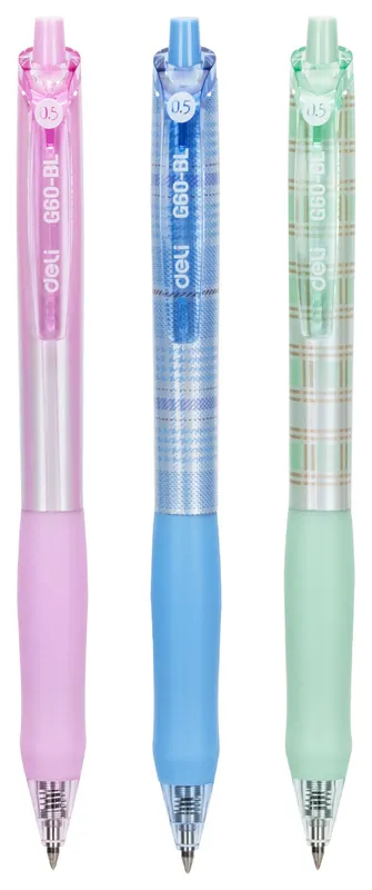 Ручка гелев. Deli EG60-BL ассорти d=0.5мм син. черн.