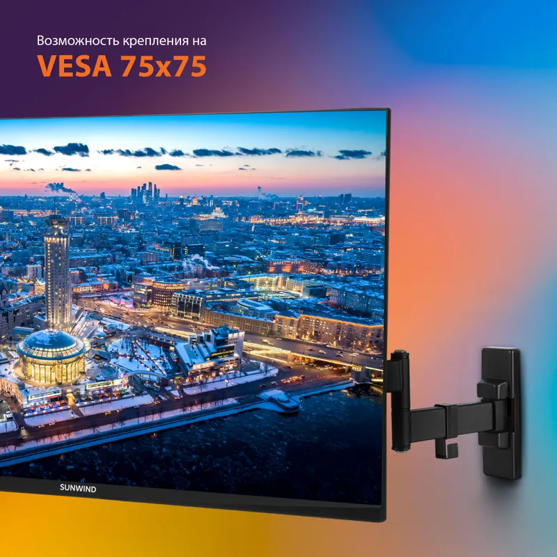 Монитор SunWind 23.8" SUN-M24BA103 черный IPS LED 5ms 16:9 HDMI M/M матовая 250cd 178гр/178гр 1920x1080 75Hz VGA FHD 2.7кг