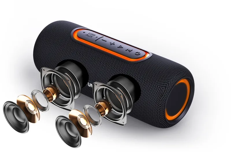 Колонка порт. Hyundai H-PS1021 черный/черный 25W 1.0 BT 10м 1500mAh