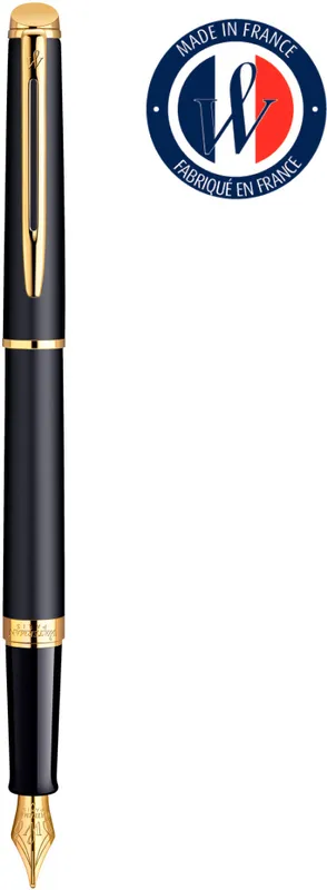 Ручка перьев. Waterman Hemisphere (CWS0920710) Matte Black GT F сталь нержавеющая подар.кор.