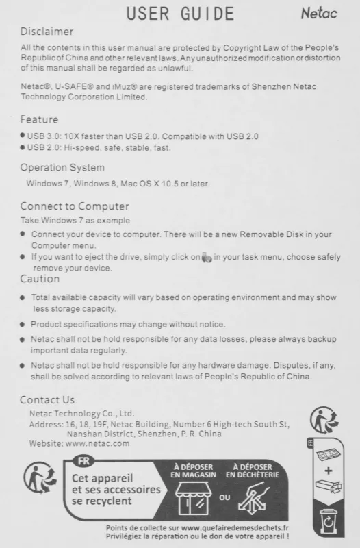 Жесткий диск Netac USB 3.0 2Tb NT05K331N-002T-30BK K331 2.5" черный