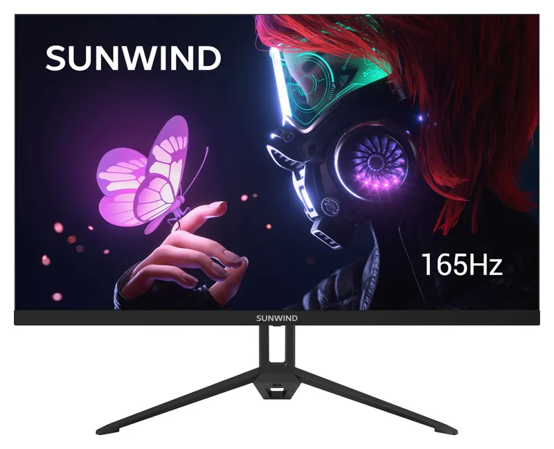 Монитор SunWind 27" SUN-M27BA107 черный IPS 3ms 16:9 HDMI матовая 300cd 178гр/178гр 1920x1080 165Hz G-Sync DP FHD 4.2кг