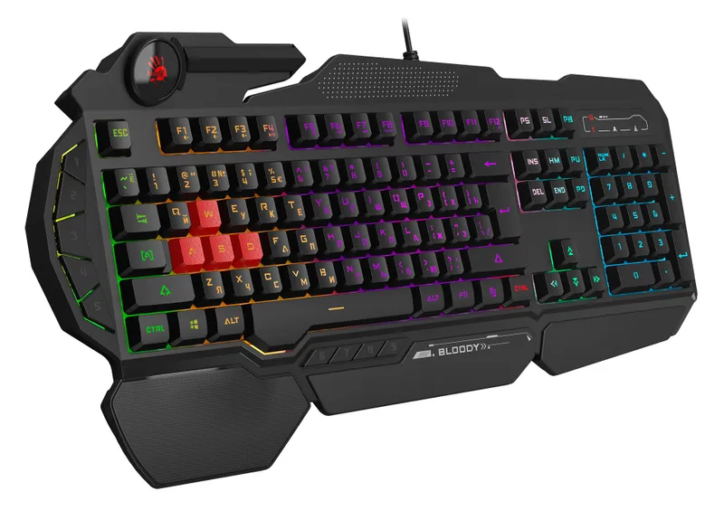 Клавиатура A4Tech Bloody B310N черный USB Multimedia for gamer LED (подставка для запястий) (B310N)