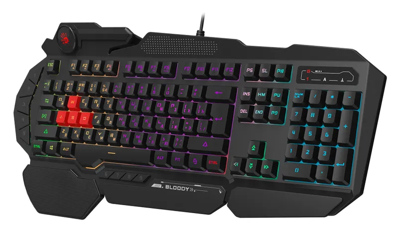 Клавиатура A4Tech Bloody B310N черный USB Multimedia for gamer LED (подставка для запястий) (B310N)