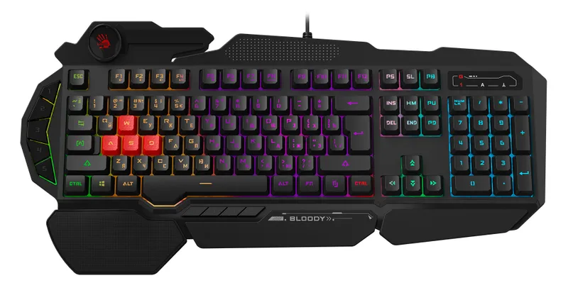 Клавиатура A4Tech Bloody B310N черный USB Multimedia for gamer LED (подставка для запястий) (B310N)