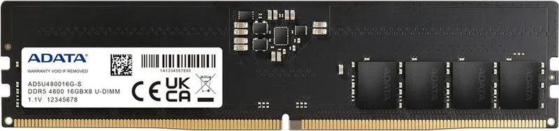 Память DDR5 16GB 4800MHz A-Data AD5U480016G-S RTL PC5-38400 CL40 DIMM 288-pin 1.1В single rank Ret