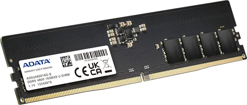 Память DDR5 16GB 4800MHz A-Data AD5U480016G-S RTL PC5-38400 CL40 DIMM 288-pin 1.1В single rank Ret