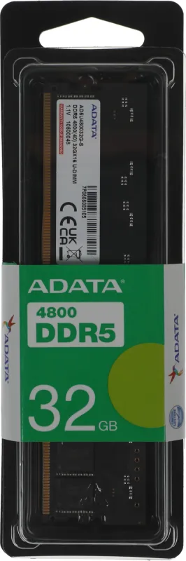 Память DDR5 32Gb 4800MHz A-Data AD5U480032G-S RTL PC5-38400 CL40 DIMM 288-pin 1.1В single rank Ret