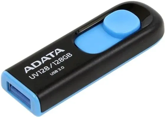 Флеш Диск A-Data 128Gb DashDrive UV128 AUV128-128G-RBE USB3.0 черный/синий