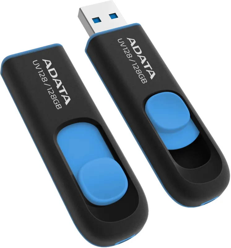 Флеш Диск A-Data 128Gb DashDrive UV128 AUV128-128G-RBE USB3.0 черный/синий