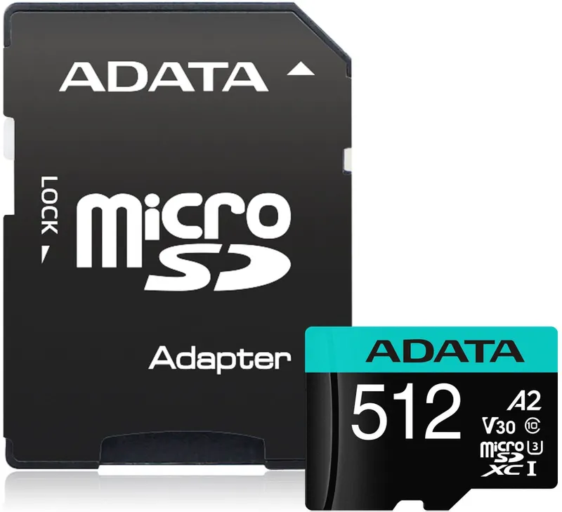 Флеш карта microSDXC 512GB A-Data AUSDX512GUI3V30SA2-RA1 Premier Pro + adapter