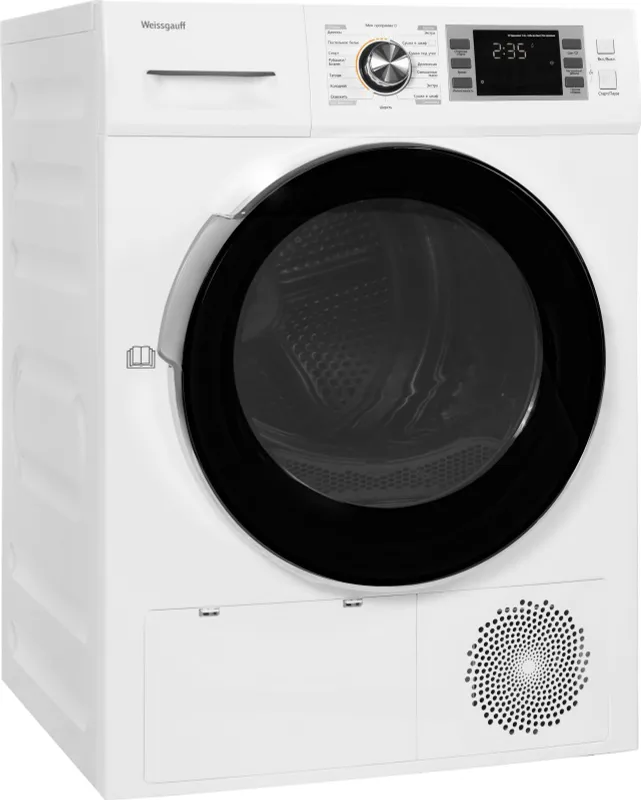 Сушильная машина Weissgauff WD 6148 DC Inverter Heat Pump кл.энер.:A+++ макс.загр.:8кг белый (429677)