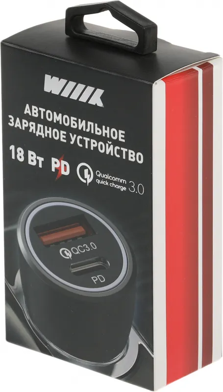 Автомобильное зар./устр. Wiiix UCC-4-2-04-96 2.4A (QC) USB-C/USB-A универсальное черный