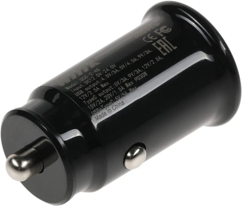 Автомобильное зар./устр. Wiiix UCC-4-2-04-96 2.4A (QC) USB-C/USB-A универсальное черный